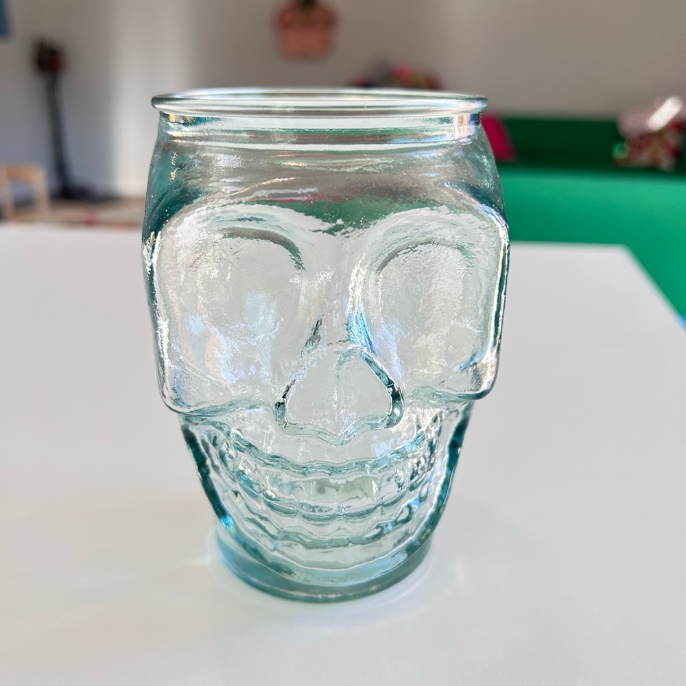 San Miguel Skull Glass Tumbler - Decorative Drinkware - Halloween